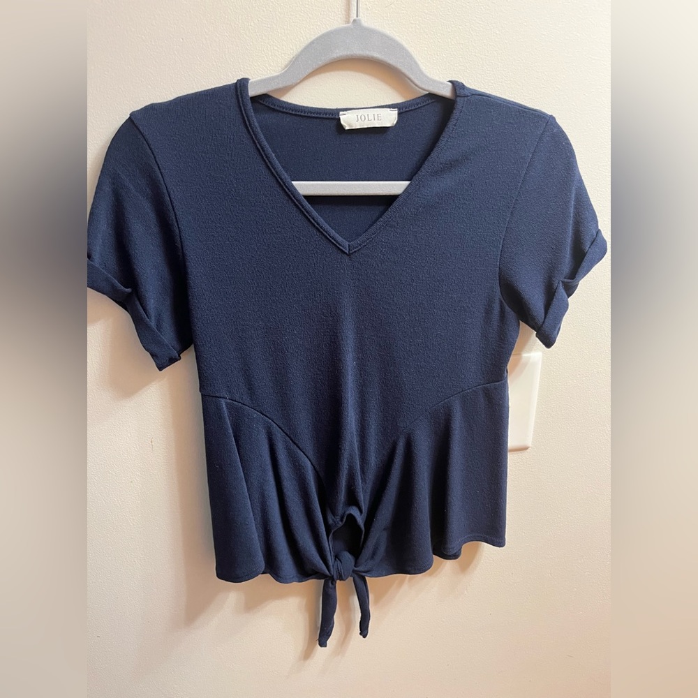 Navy blue short sleeve shirt